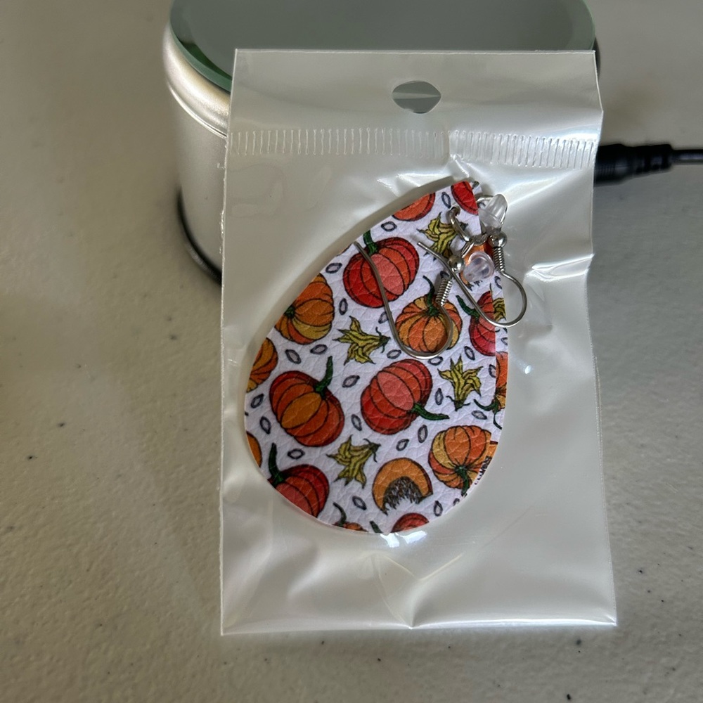 Fall Faux Leather Earrings